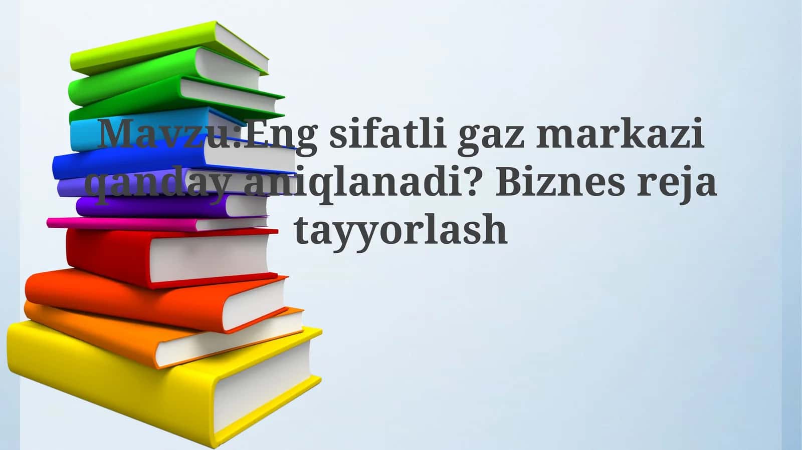 Biznesreja va bozor tahlili 1