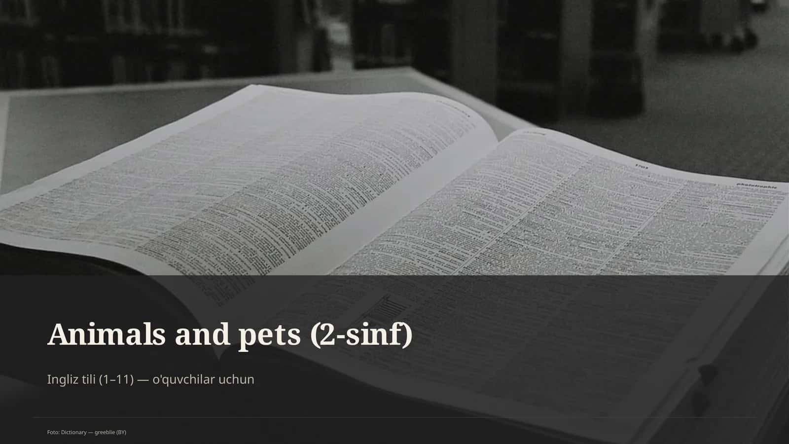 Animals and pets (2-sinf) 1