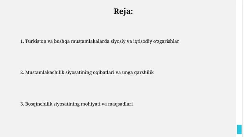 Bosqinchilik siyosatining mohiyati va maqsadlari 1