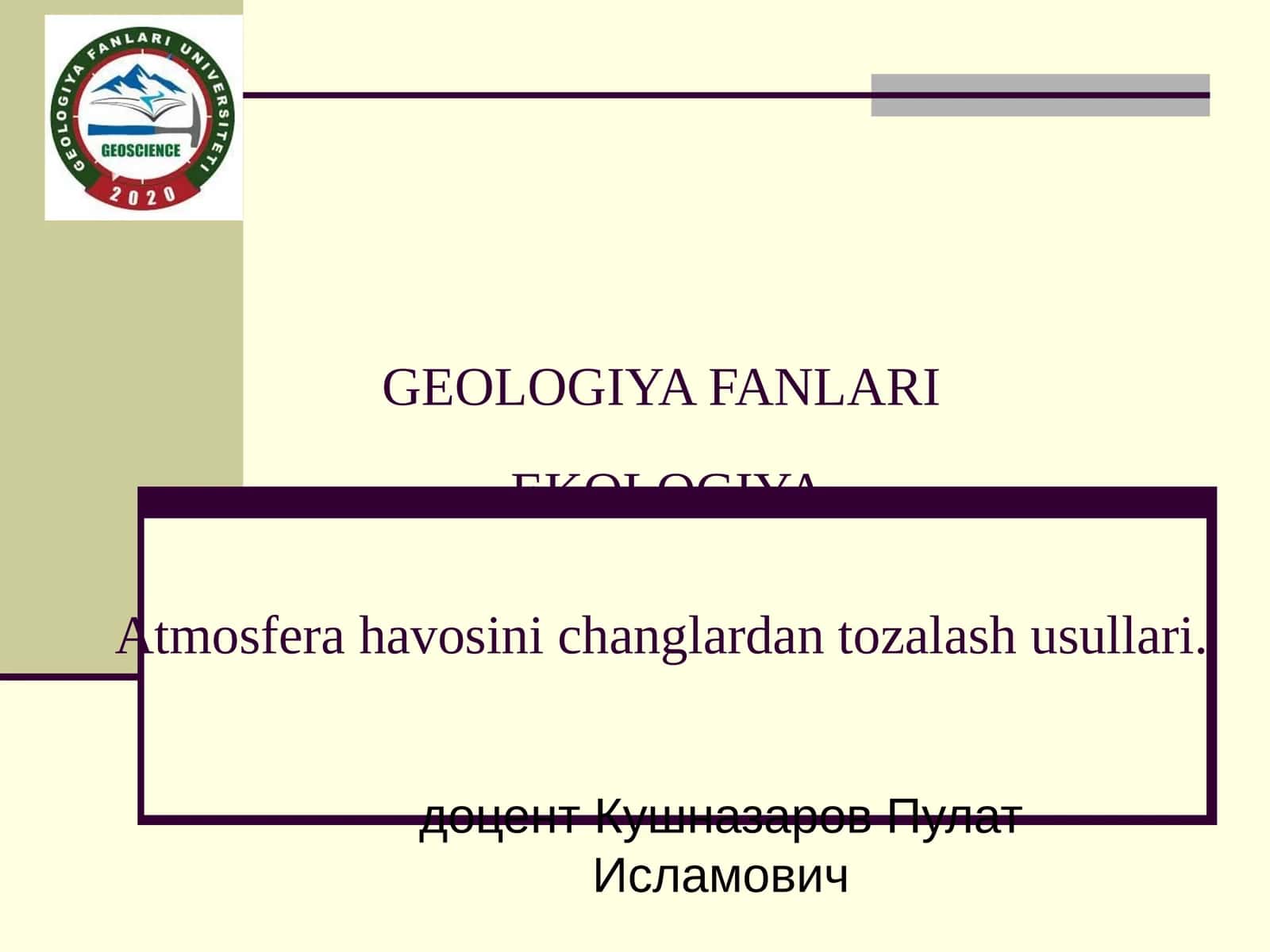 GEOLOGIYA FANLARI 1
