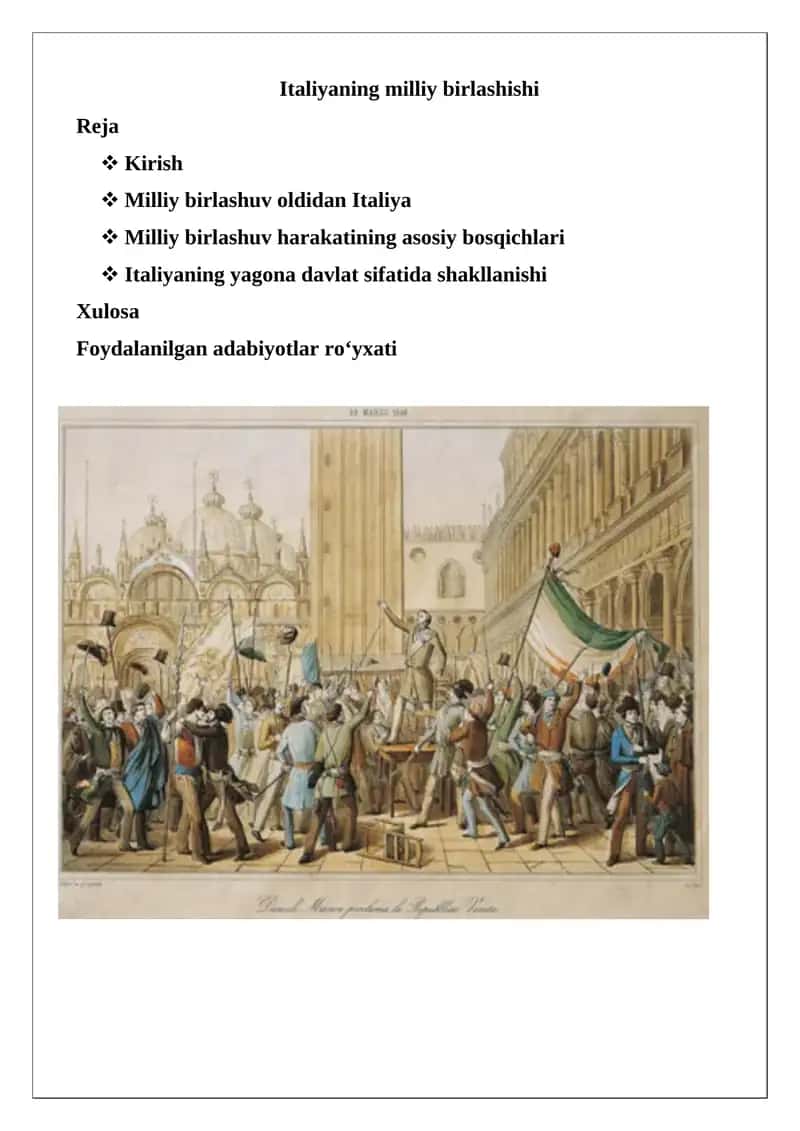 Italiyaning milliy birlashishi 1