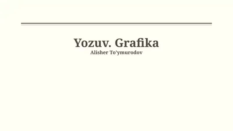 Yozuv. Grafika 1