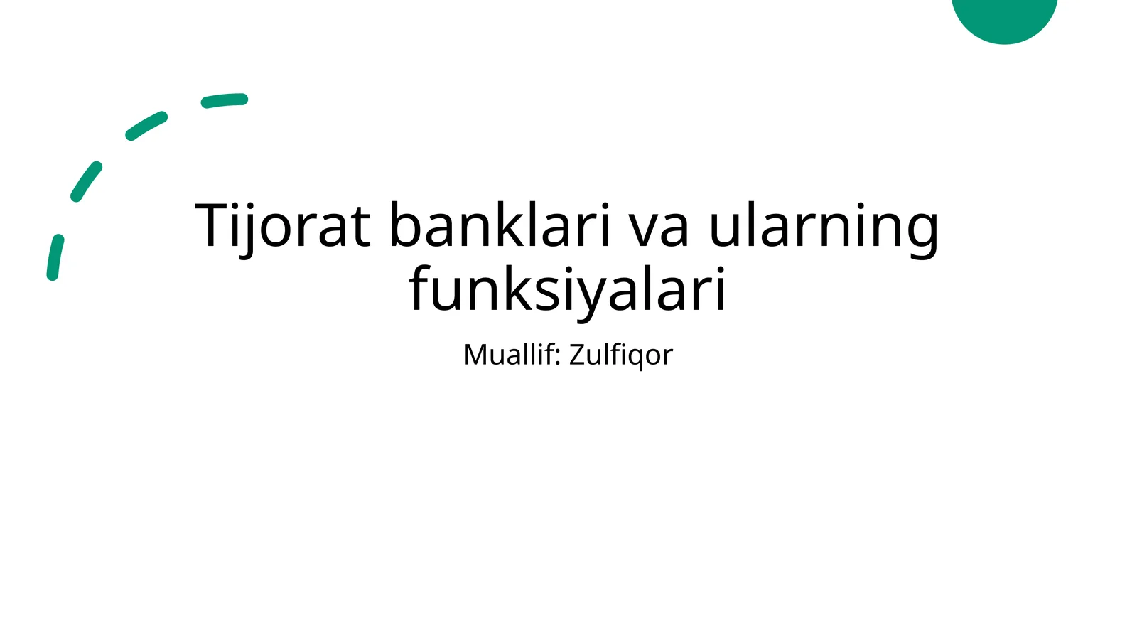 Tijorat banklari va ularning funksiyalari 1