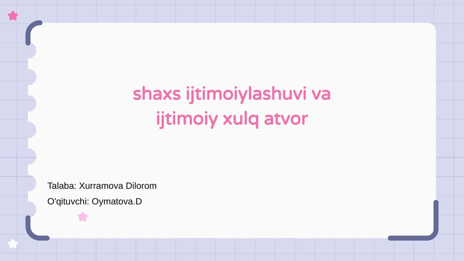 Shaxs ijtimoiylashuvi nima? 1