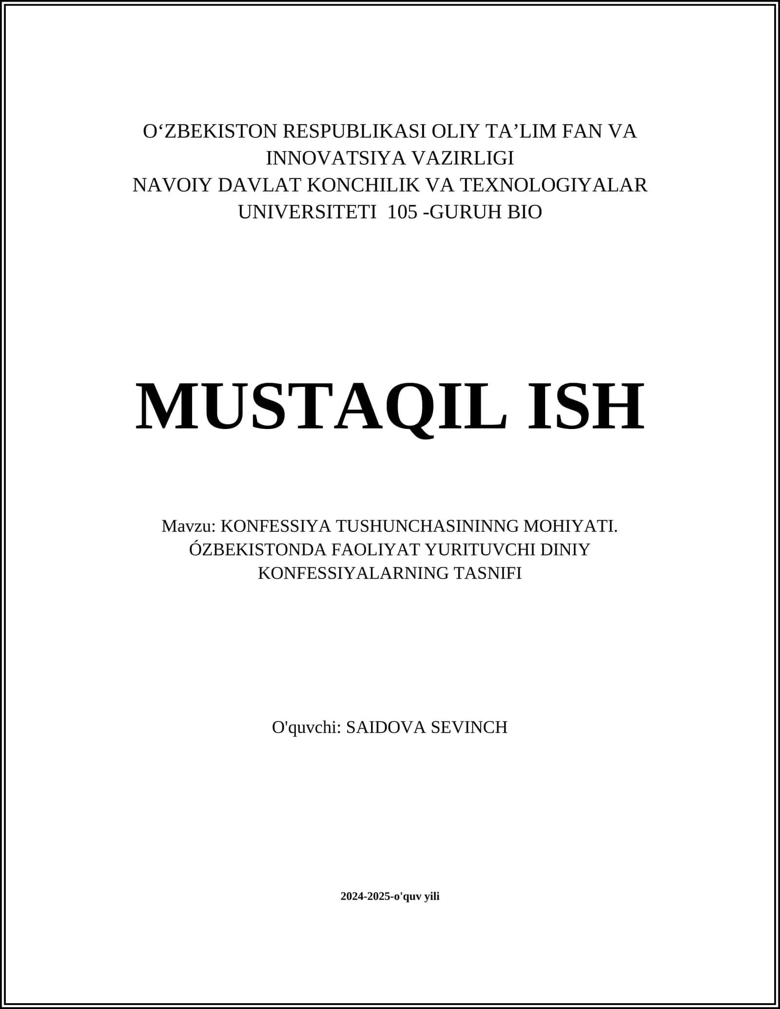 KONFESSIYA TUSHUNCHASININNG MOHIYATI 1