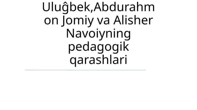 Jomiyning Sufi pedagogikasi va ta'limga ta'siri 1