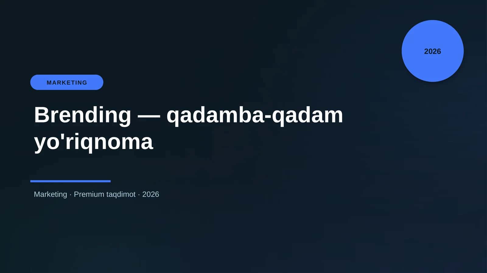 Brending — qadamba-qadam yo'riqnoma 1