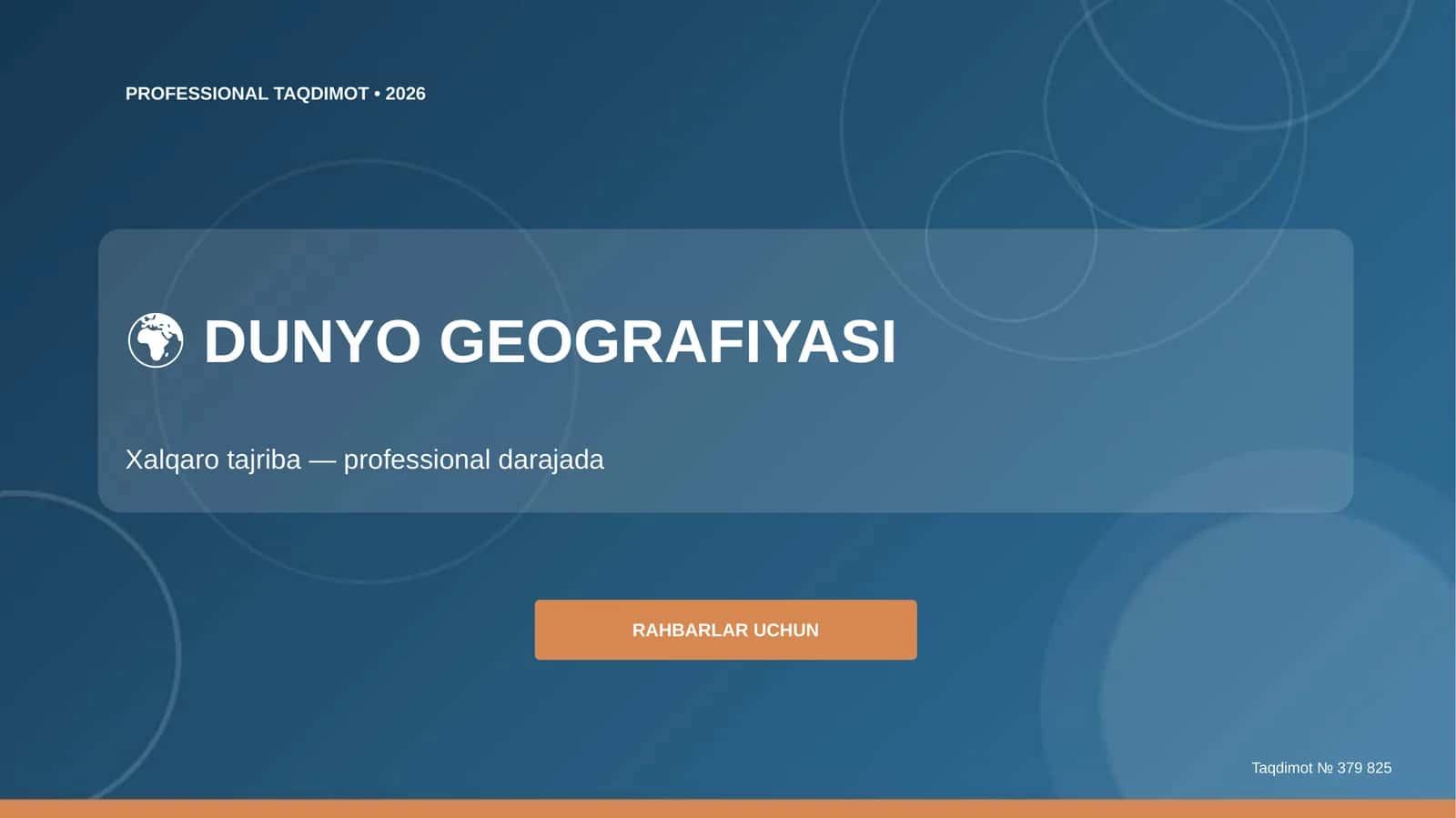DUNYO GEOGRAFIYASI 1