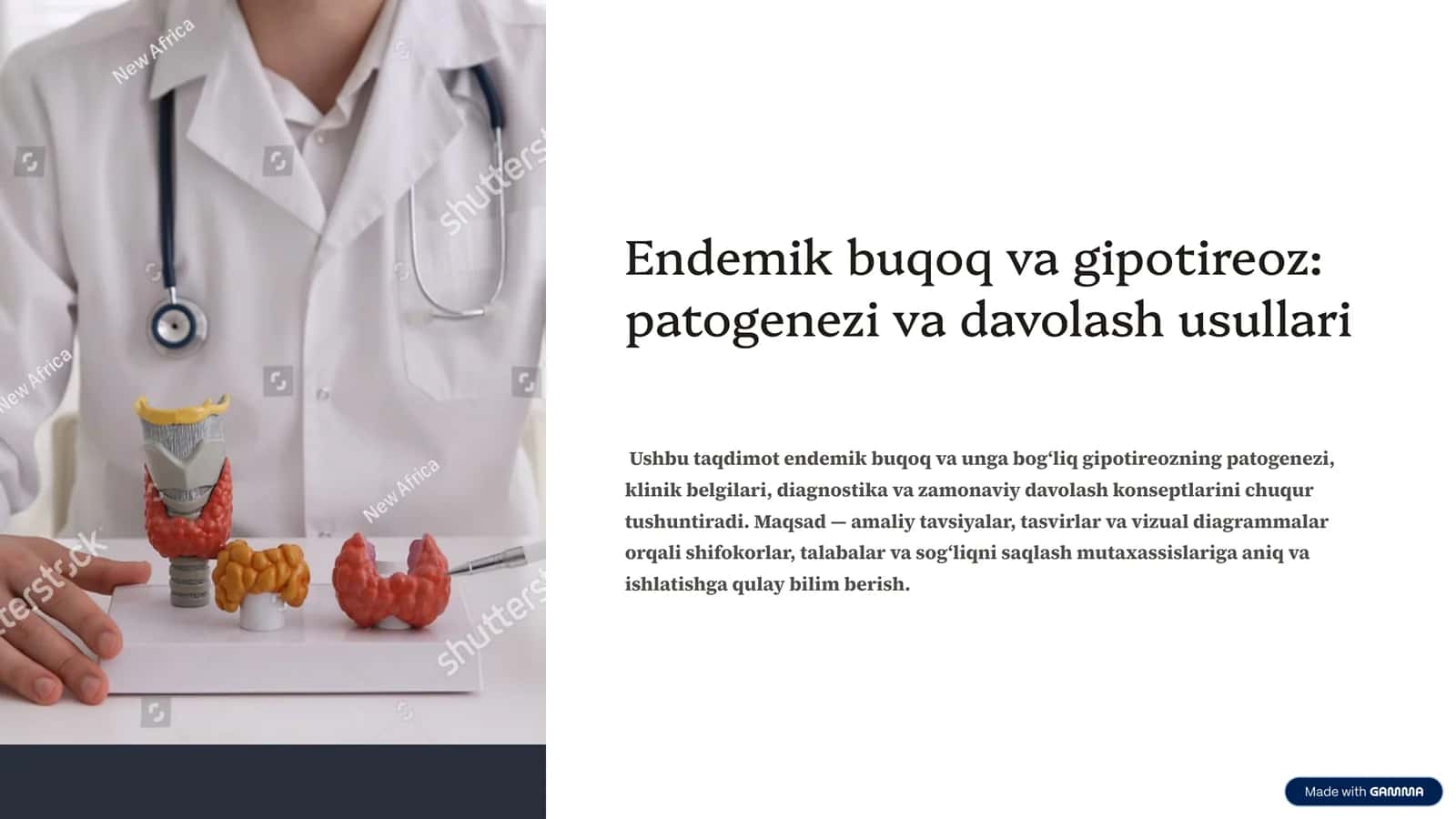 Endemik buqoq va gipotireoz: patogenezi va davolash usullari 1