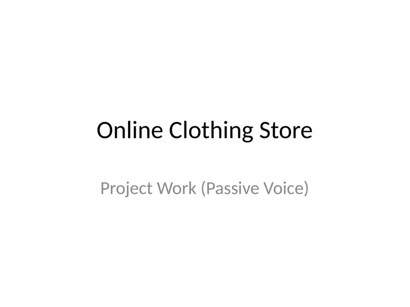 Online Clothing Store 1