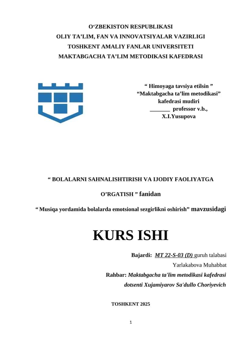 Musiqa yordamida bolalarda emotsional sezgirlikni oshirish 1