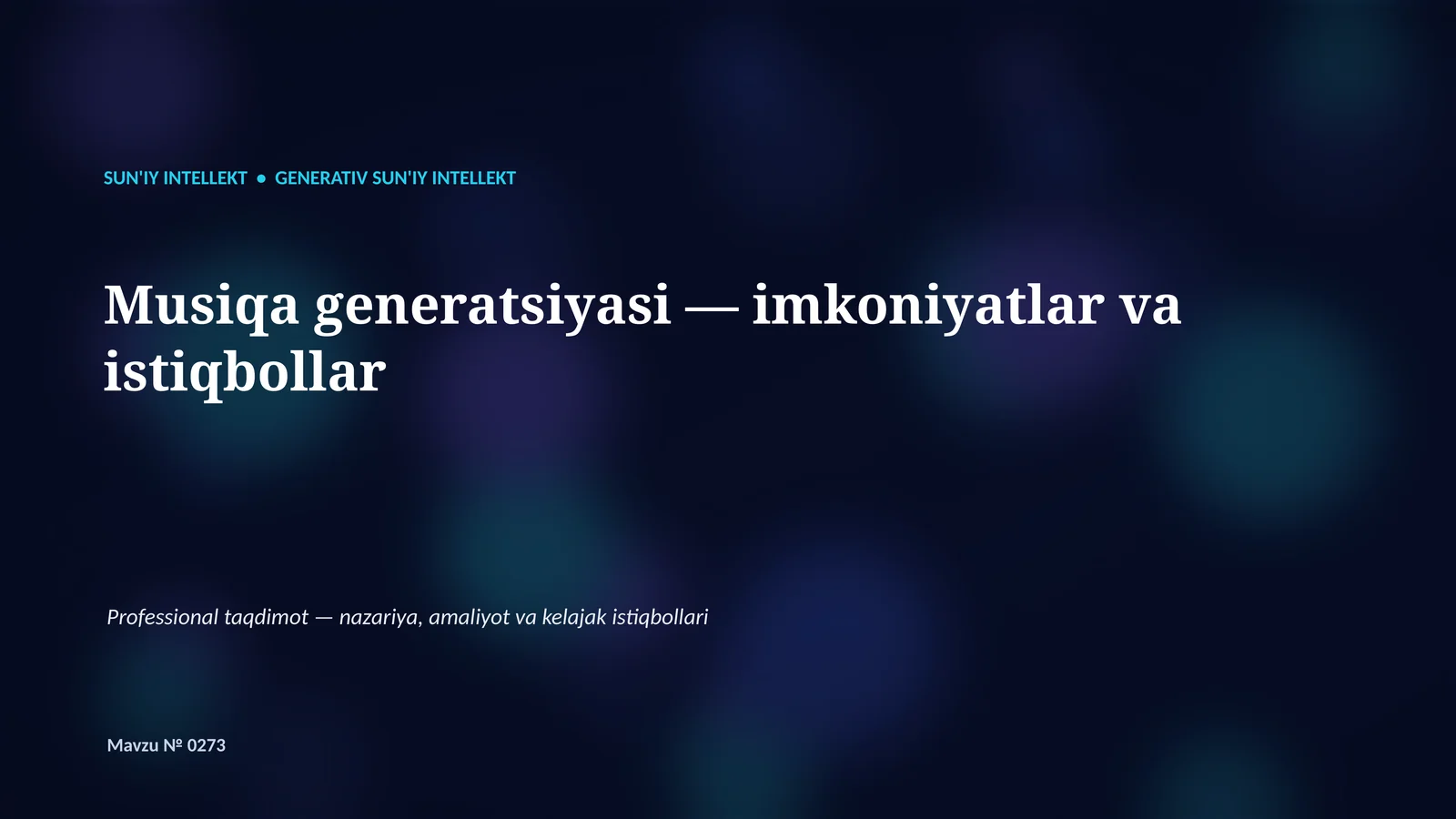 Generativ SUN'IY INTELLEKT 1