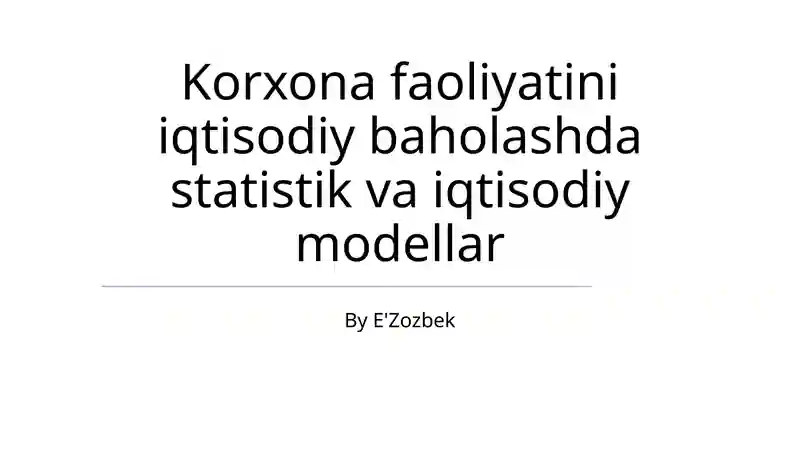 Moliyaviy hisobot tahlili