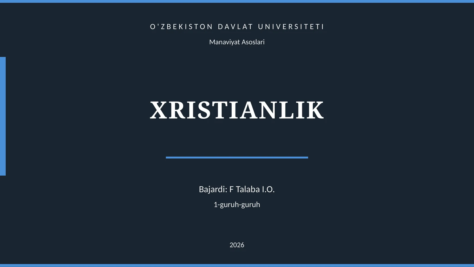 XRISTIANLIK 1