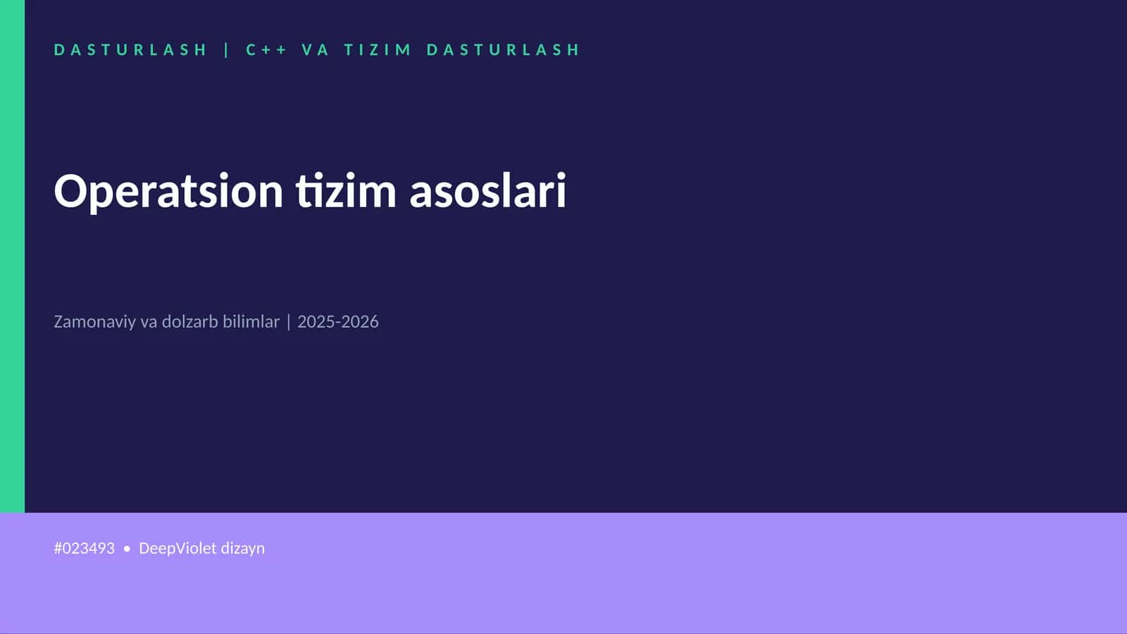 DASTURLASH | C++ VA TIZIM DASTURLASH 1
