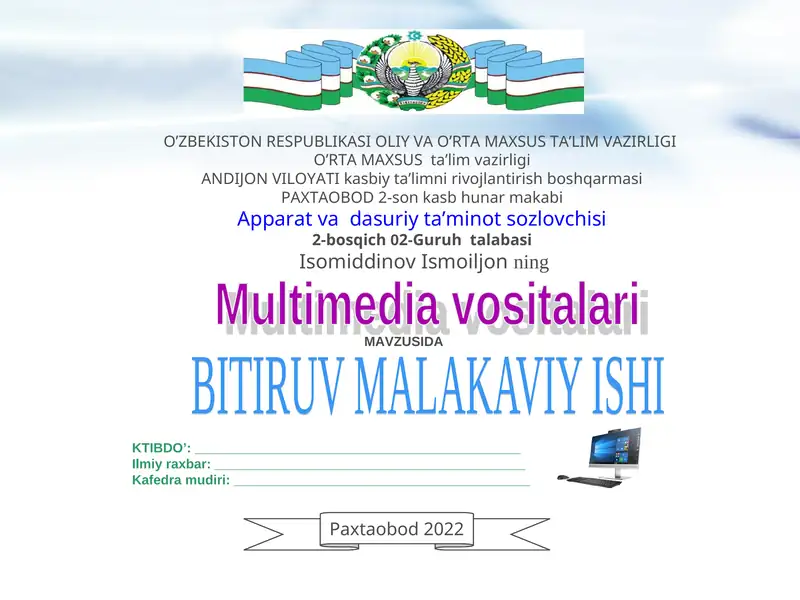 BITIRUV MALAKAVIY ISHI 1