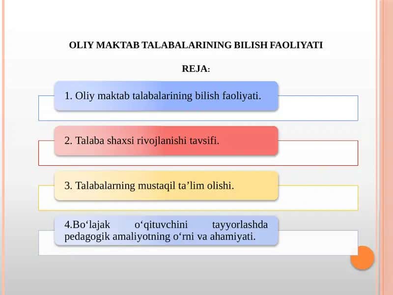 OLIY MAKTAB TALABALARINING BILISH FAOLIYATI 1