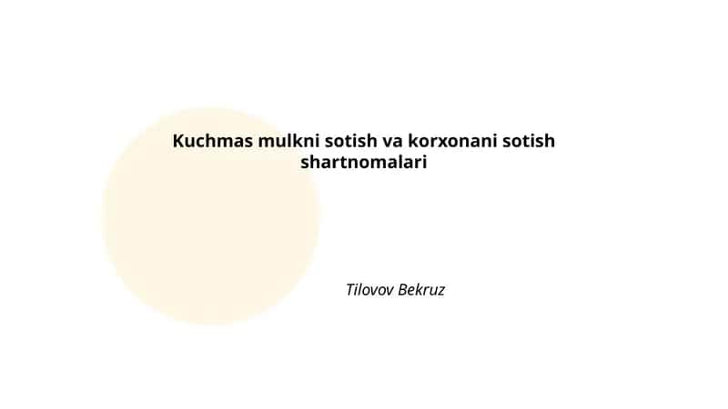 Kuchmas mulkni sotish va korxonani sotish shartnomalari 1