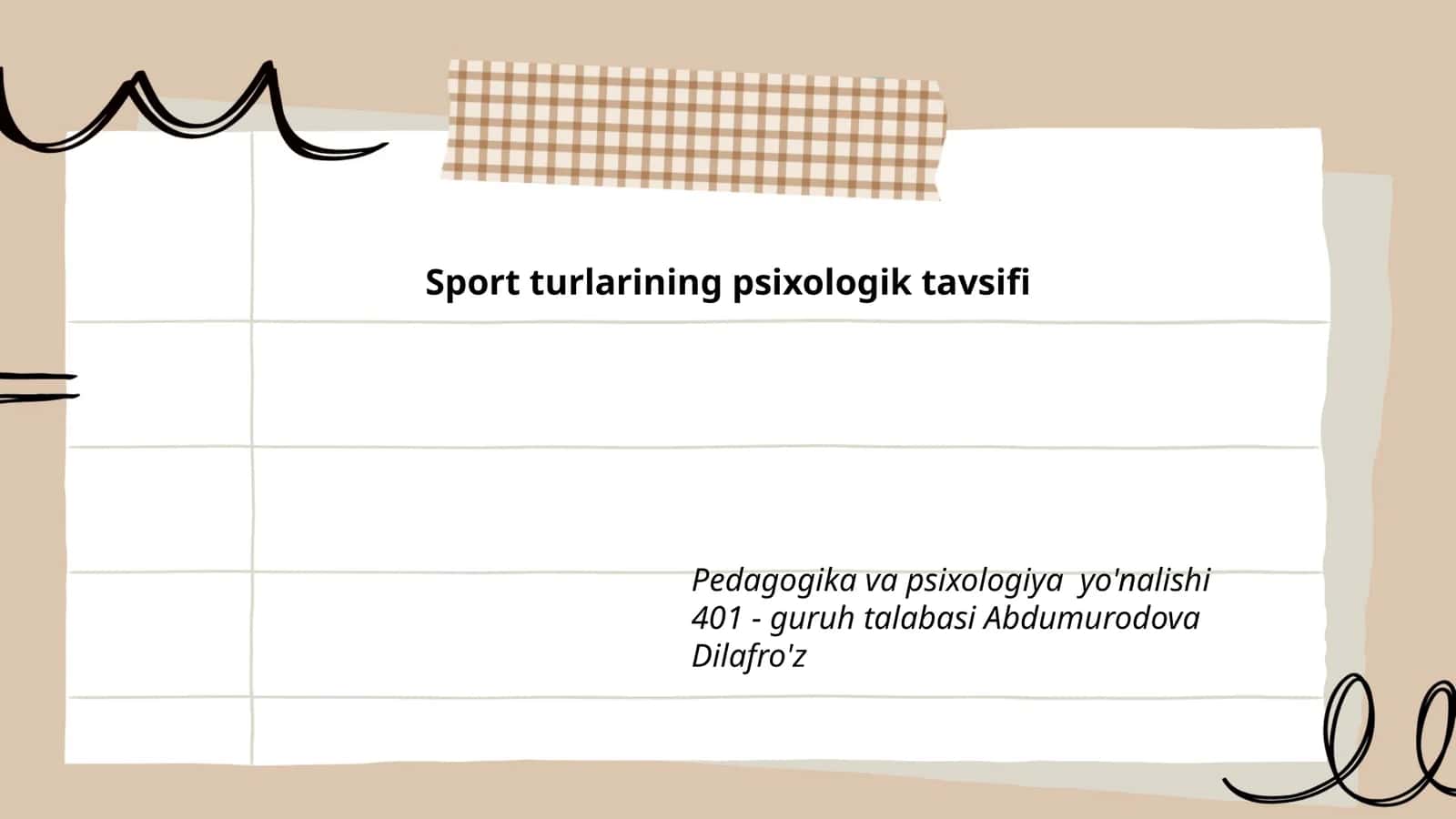 Sport turlarining psixologik tavsifi 1