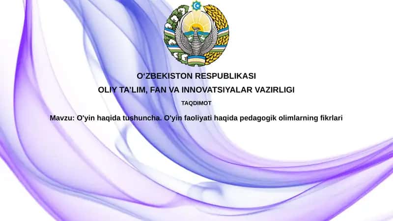 O'yin tushunchasi va mohiyati 1