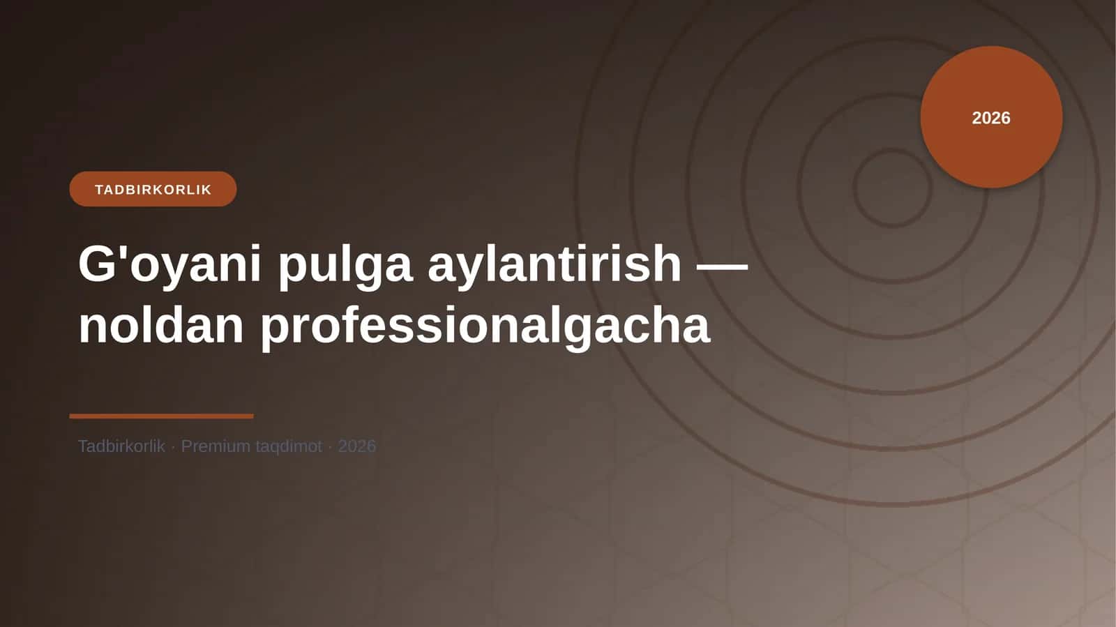 G'oyani pulga aylantirish — noldan professionalgacha 1