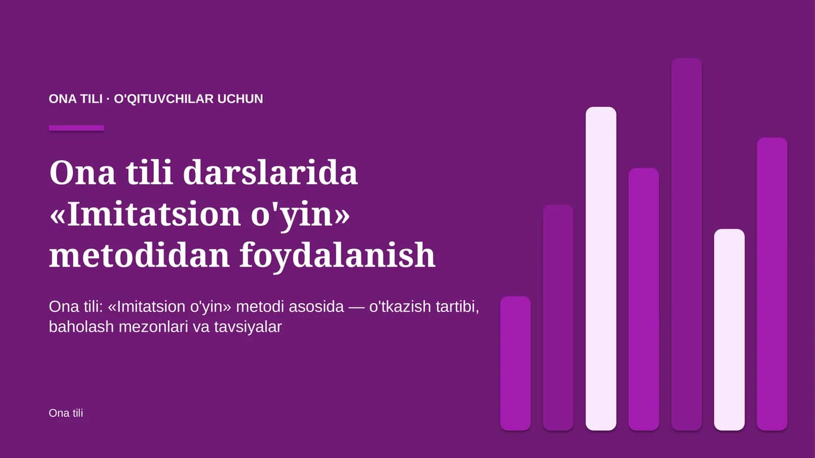ona tili darslarida imitatsion o'yin metodidan foydalanish 3442 1