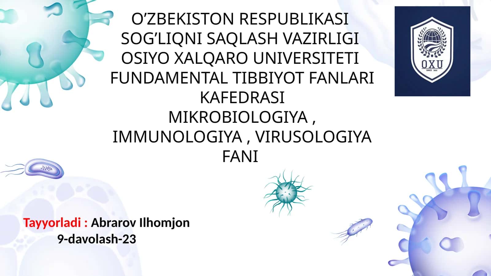 immunitet tizimi faolyati va zamburug’li parazitar kasalliklar 1
