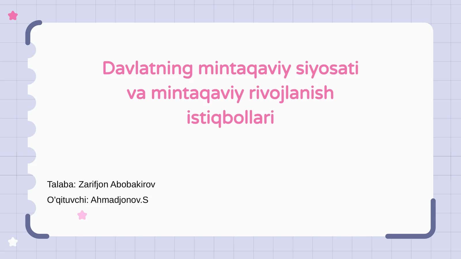 Davlatning mintaqaviy siyosati va mintaqaviy rivojlanish istiqbollari 1