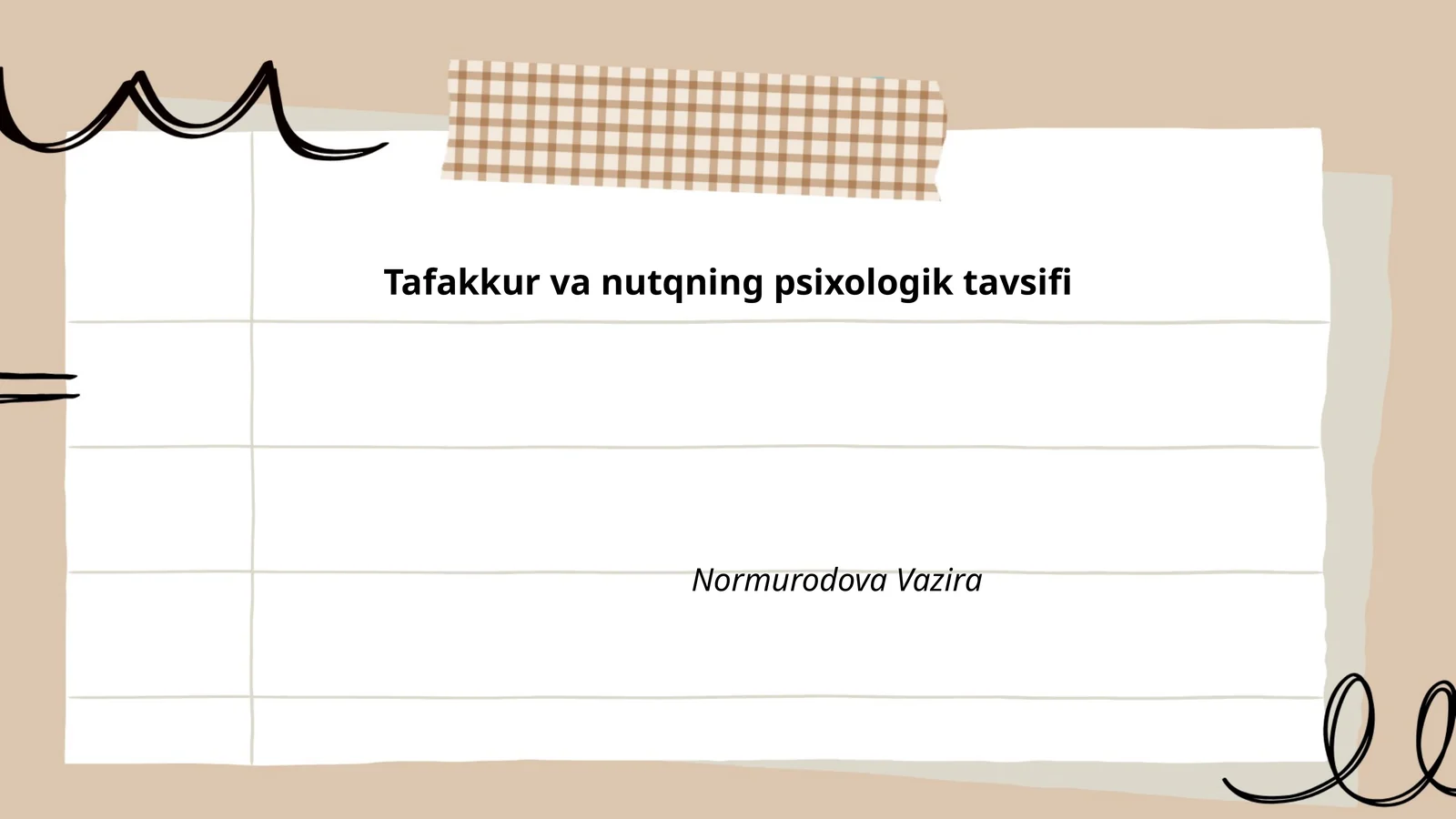 Tafakkur va nutqning psixologik tavsifi 1