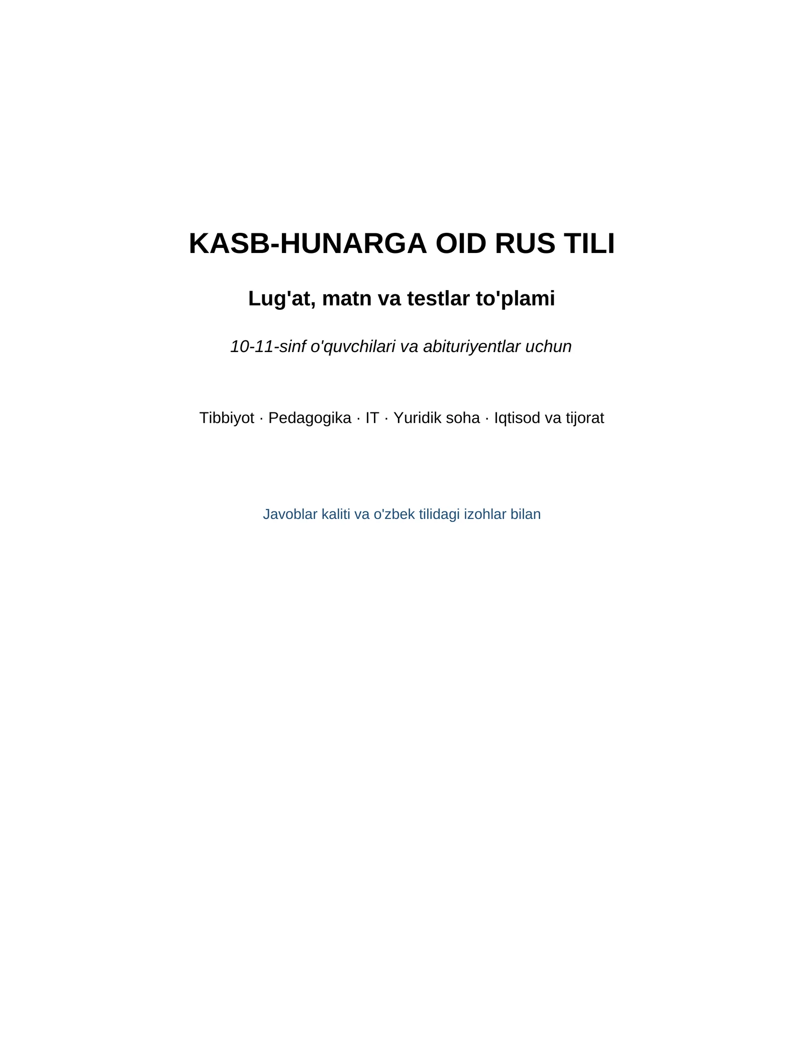 KASB-HUNARGA OID RUS TILI 1