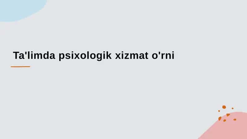 Ta'limda Psixologik Yordam 1
