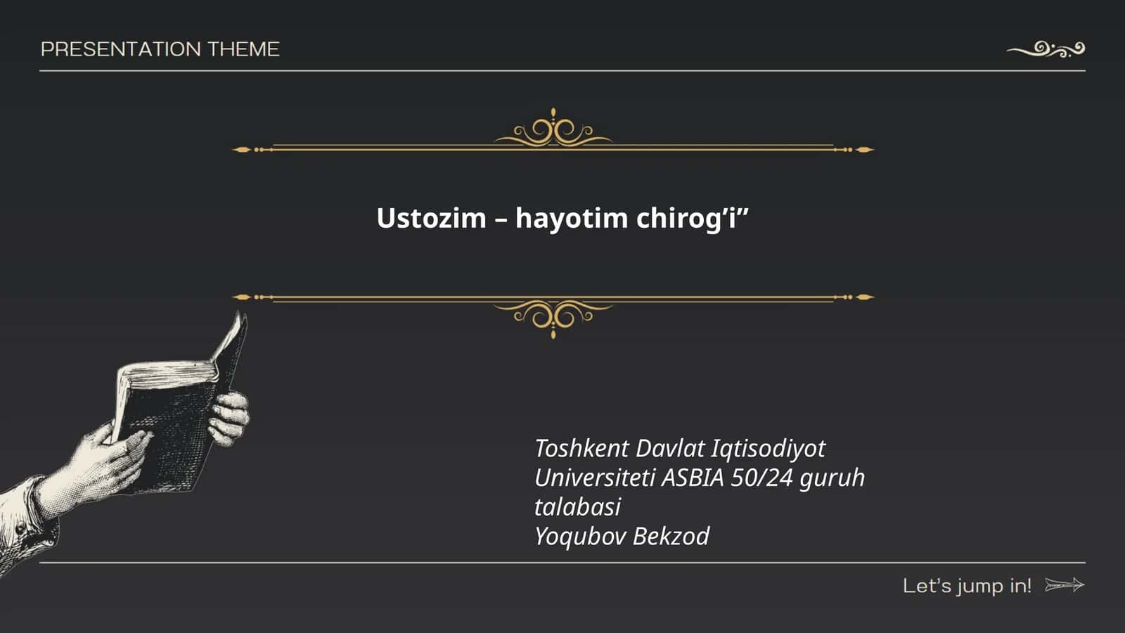 Ustozim – hayotim chirog’i 1
