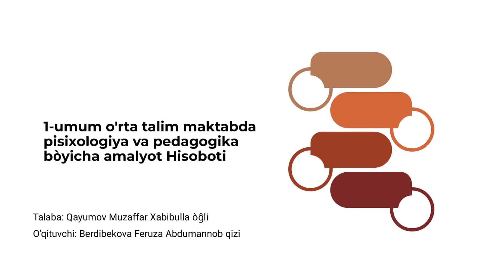 Umum o'rta talim maktabda pisixologiya va pedagogika bòyicha amalyot Hisoboti 1