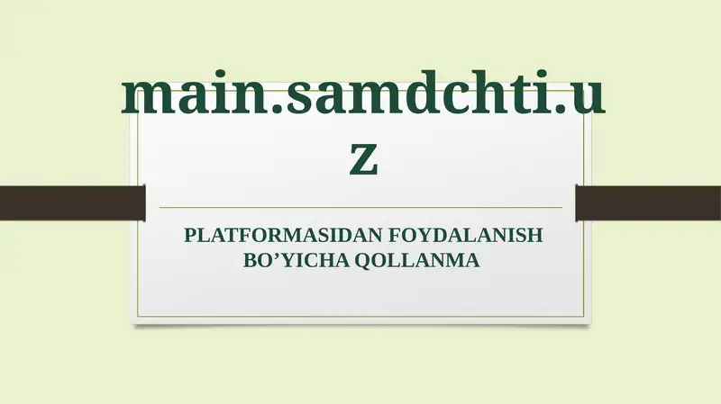 SAMDCHTI.UZ Platformasi 1