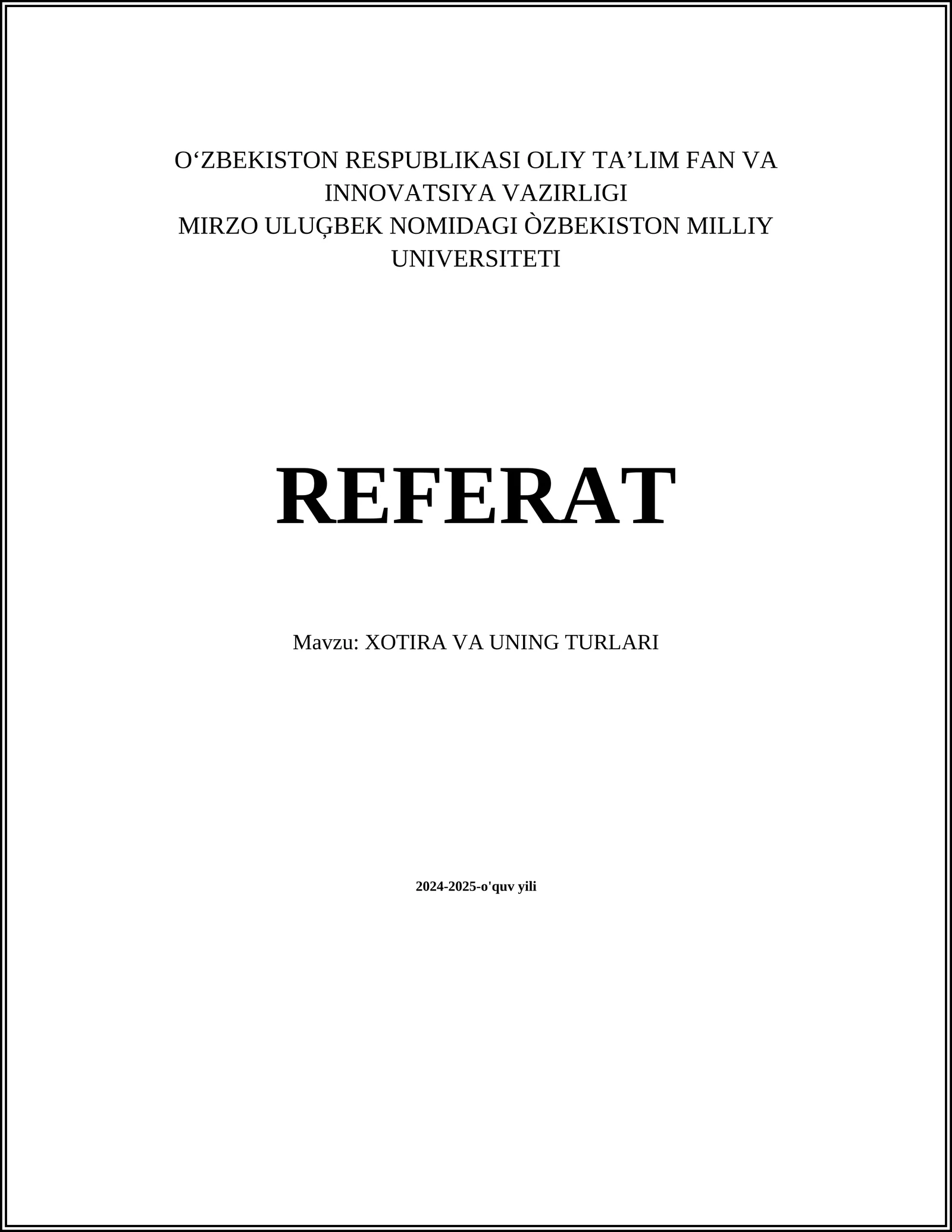 Xotira va uning turlari 1