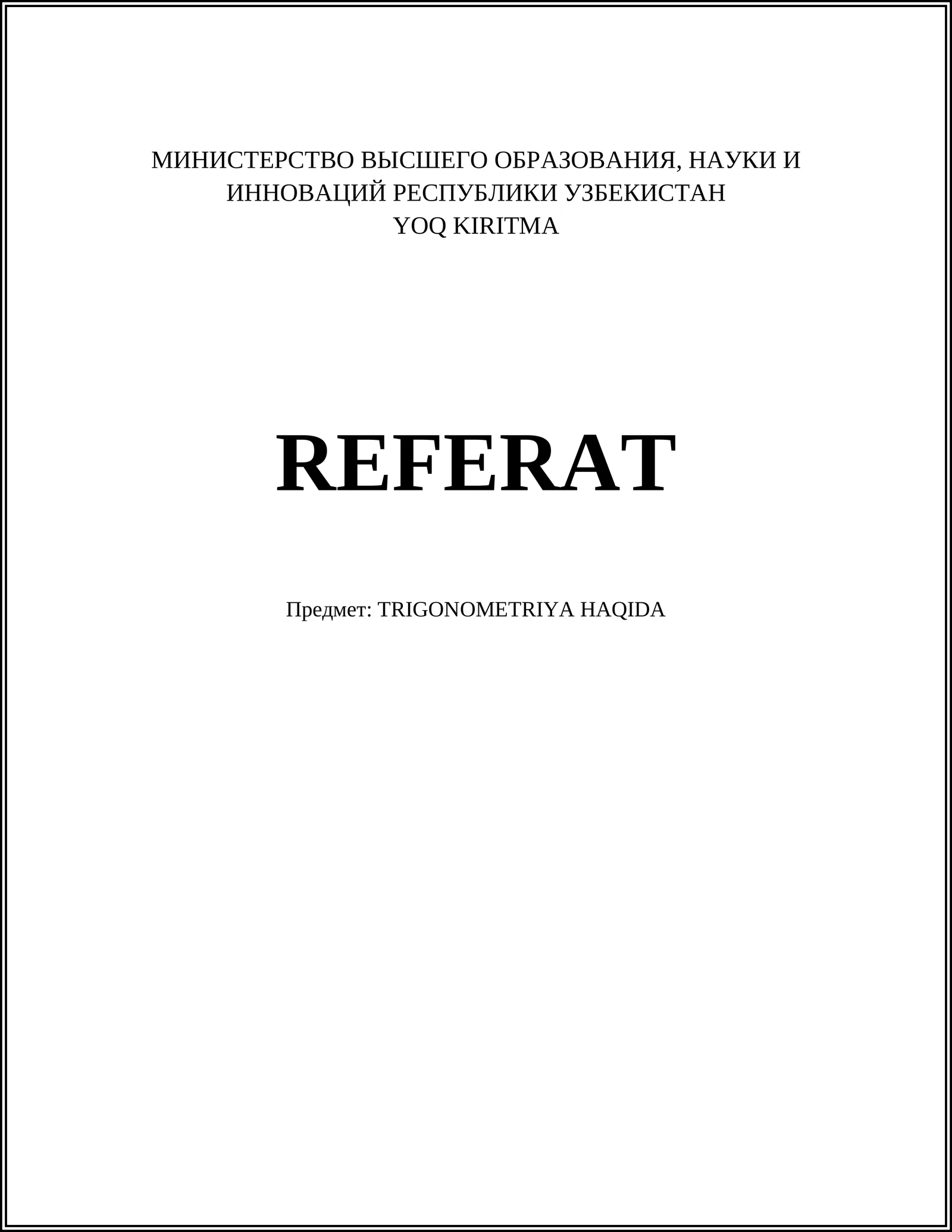 TRIGONOMETRIYA HAQIDA 1