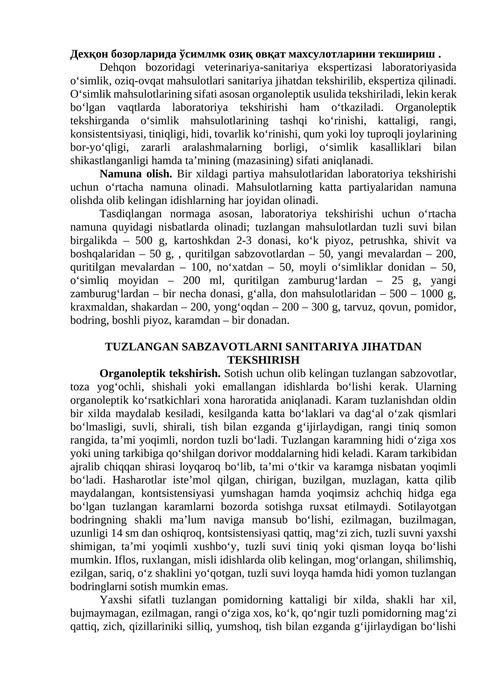 O‘simlik va oziq-ovqat mahsulotlari ekspertizasi 1