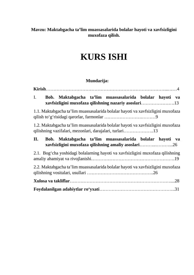 Maktabgacha ta’lim muassasalarida bolalar hayoti va xavfsizligini muxofaza qilish 1