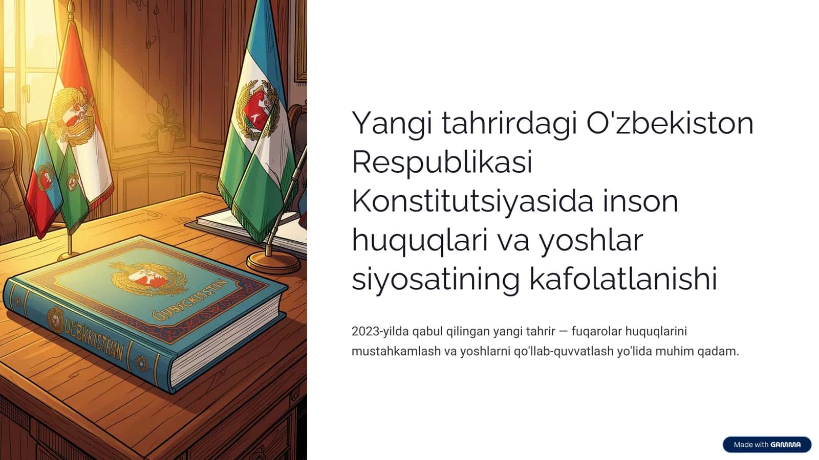 Yangi Konstitutsiyada inson huquqlari va yoshlar siyosati (Tayyor mustaqil ish: 1
