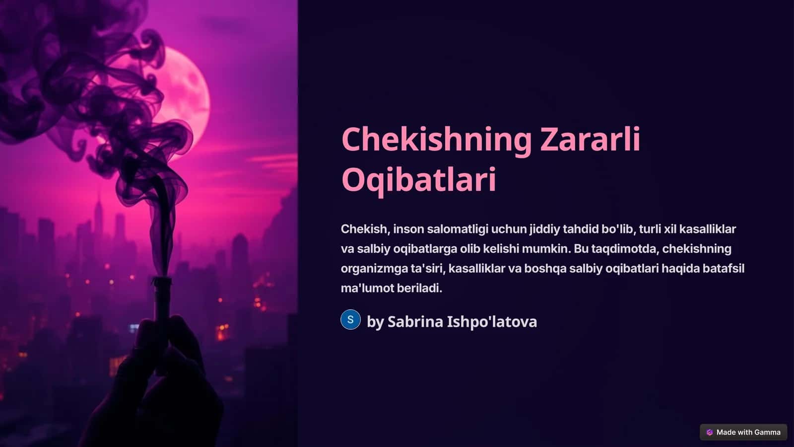 Chekishning Zararli Oqibatlari 1