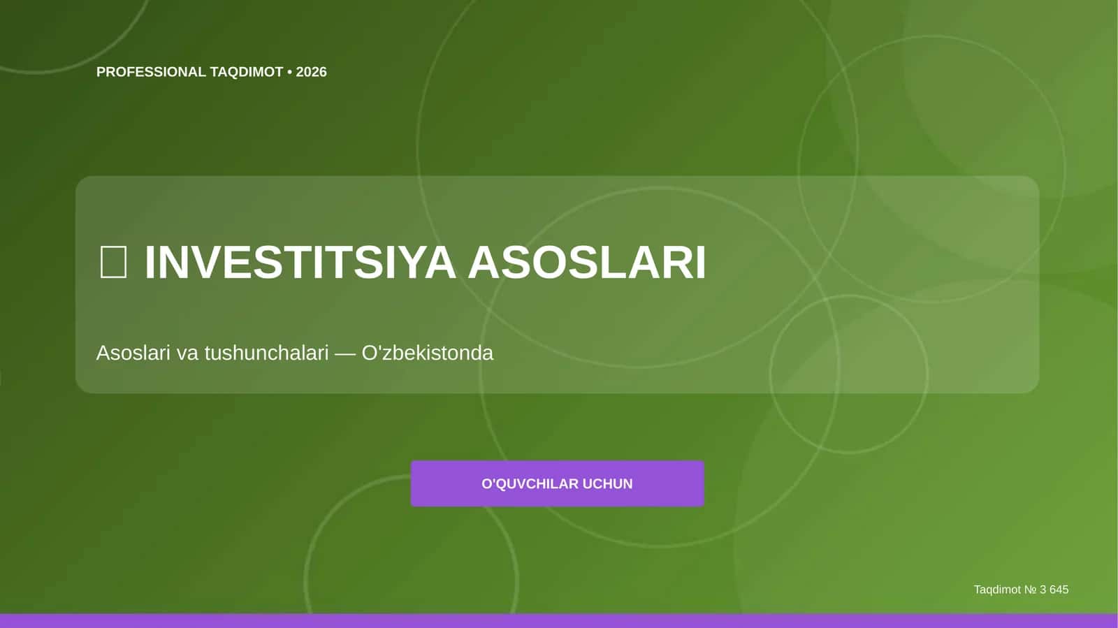 INVESTITSIYA ASOSLARI 1