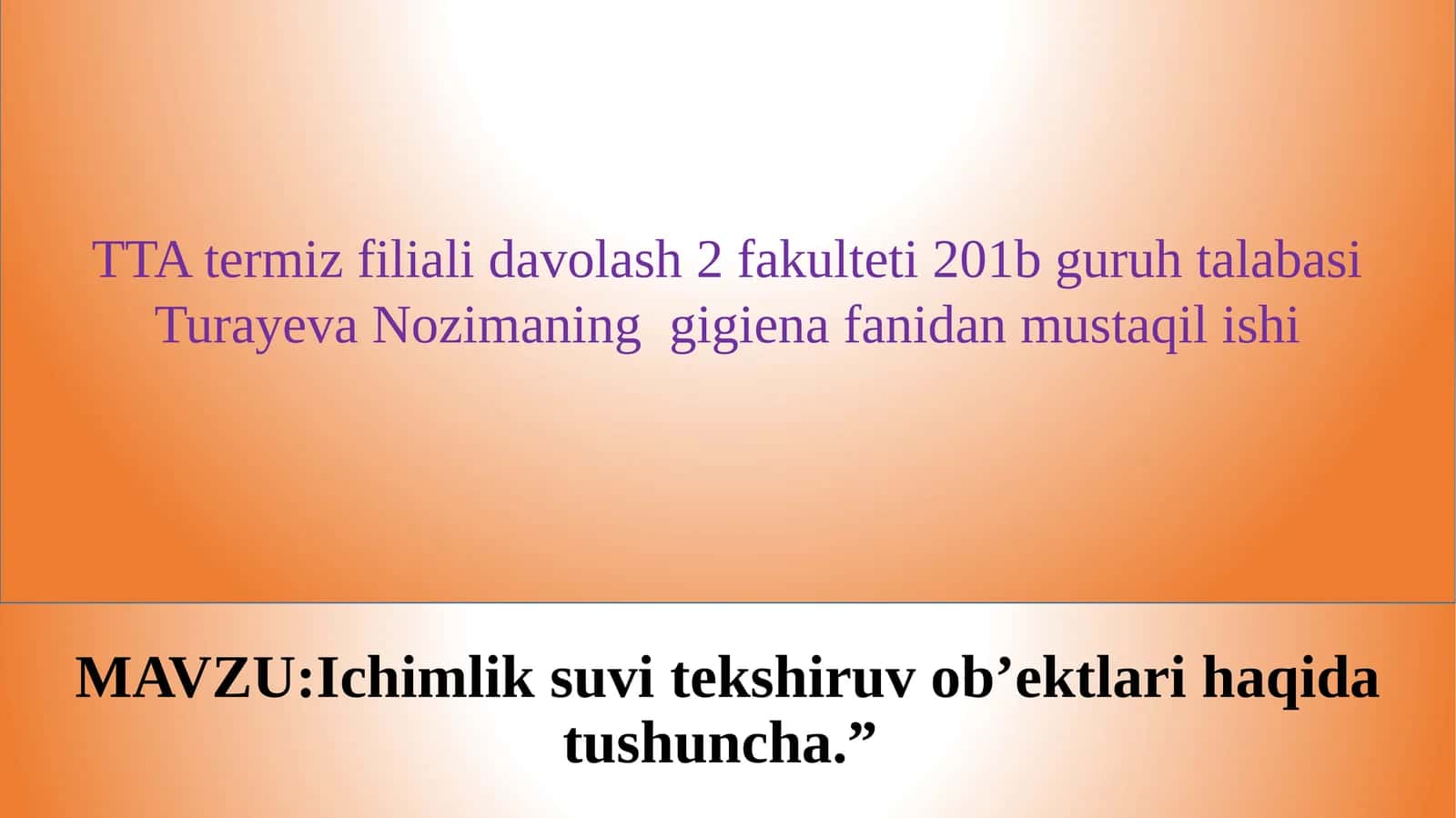 Ovqatlanish gigienasi fani haqida tushuncha 1