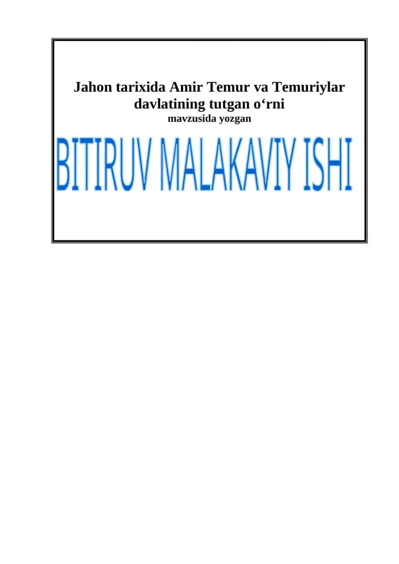 BITIRUV MALAKAVIY ISHI 1