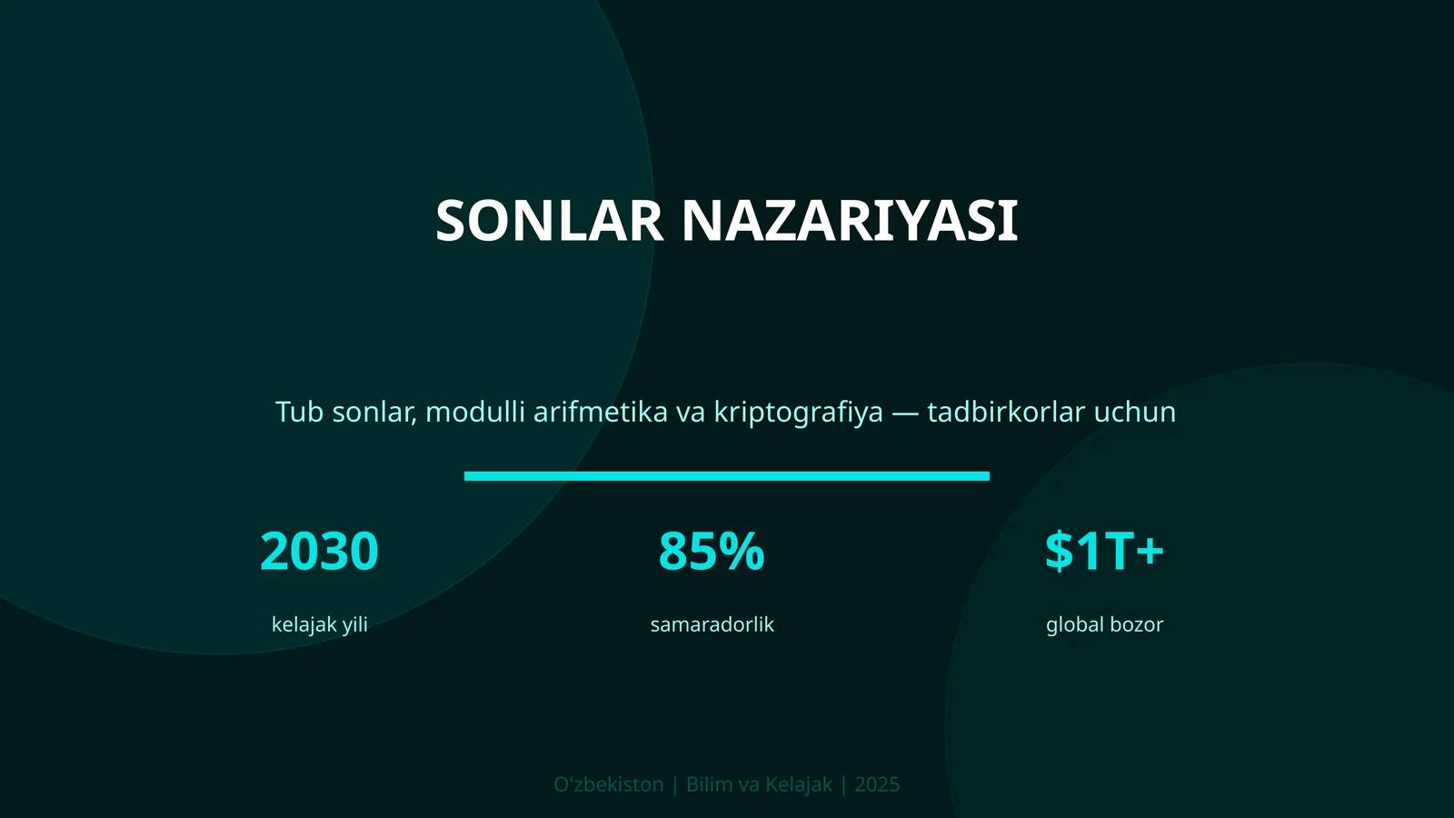 SONLAR NAZARIYASI 1