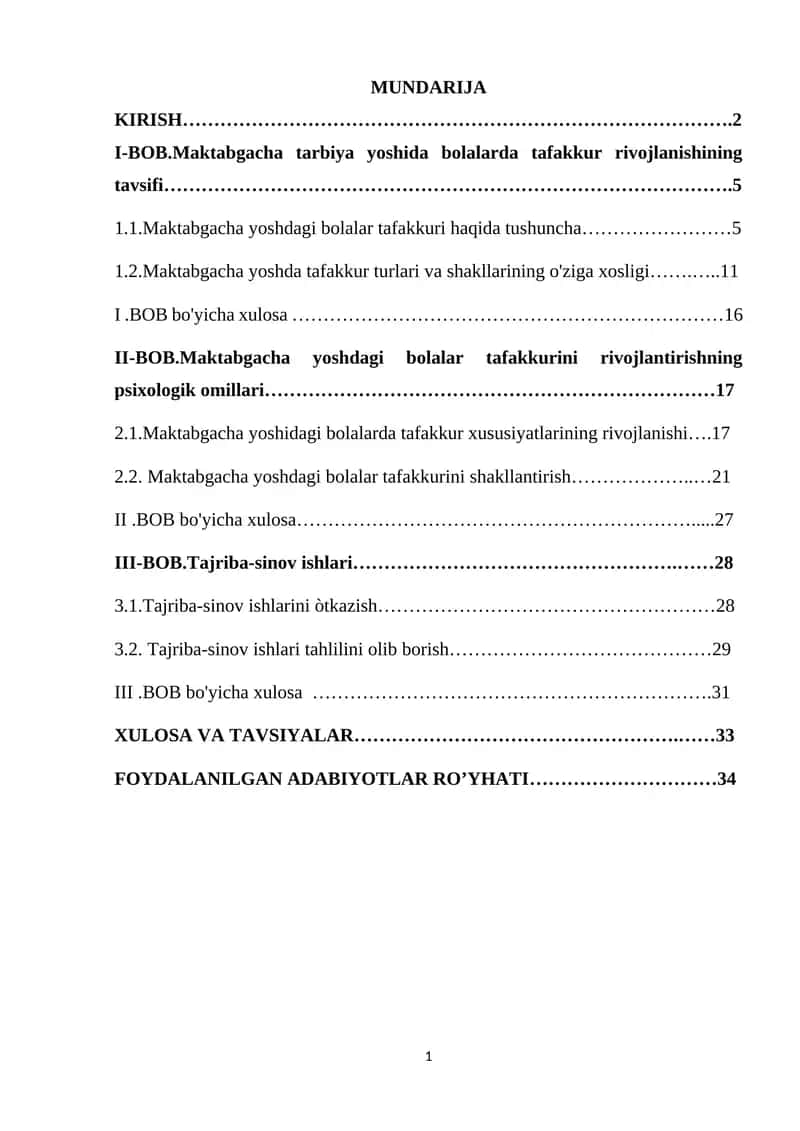 Maktabgacha tarbiya yoshida bolalarda tafakkur rivojlanishining tavsifi 1