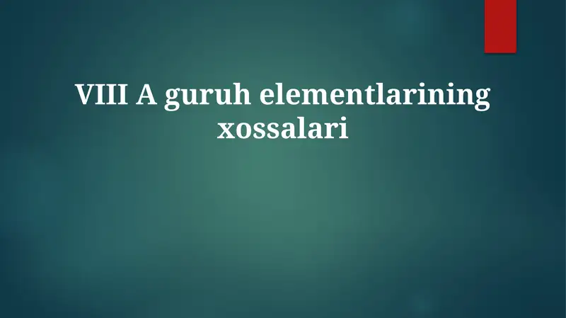 VIII Aguruhelementlariningxossalari 1