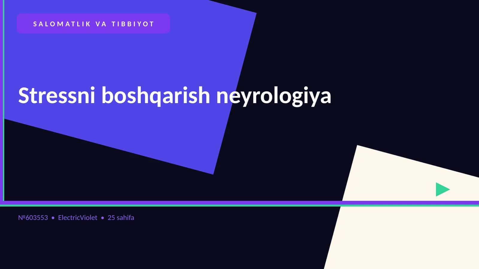Stressni boshqarish neyrologiya 1