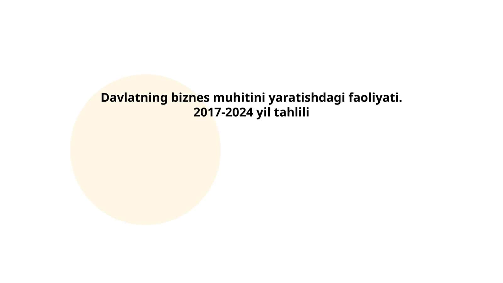 Davlatning biznes muhitini yaratishdagi faoliyati. 2017-2024 yil tahlili 1