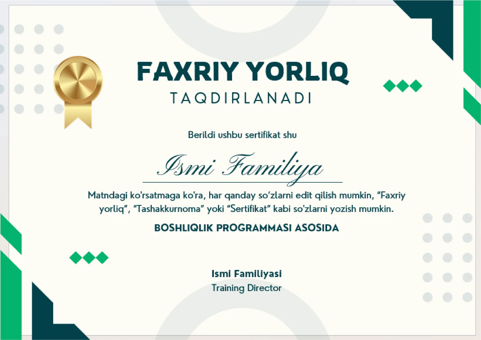 Faxriy Yorliq 1