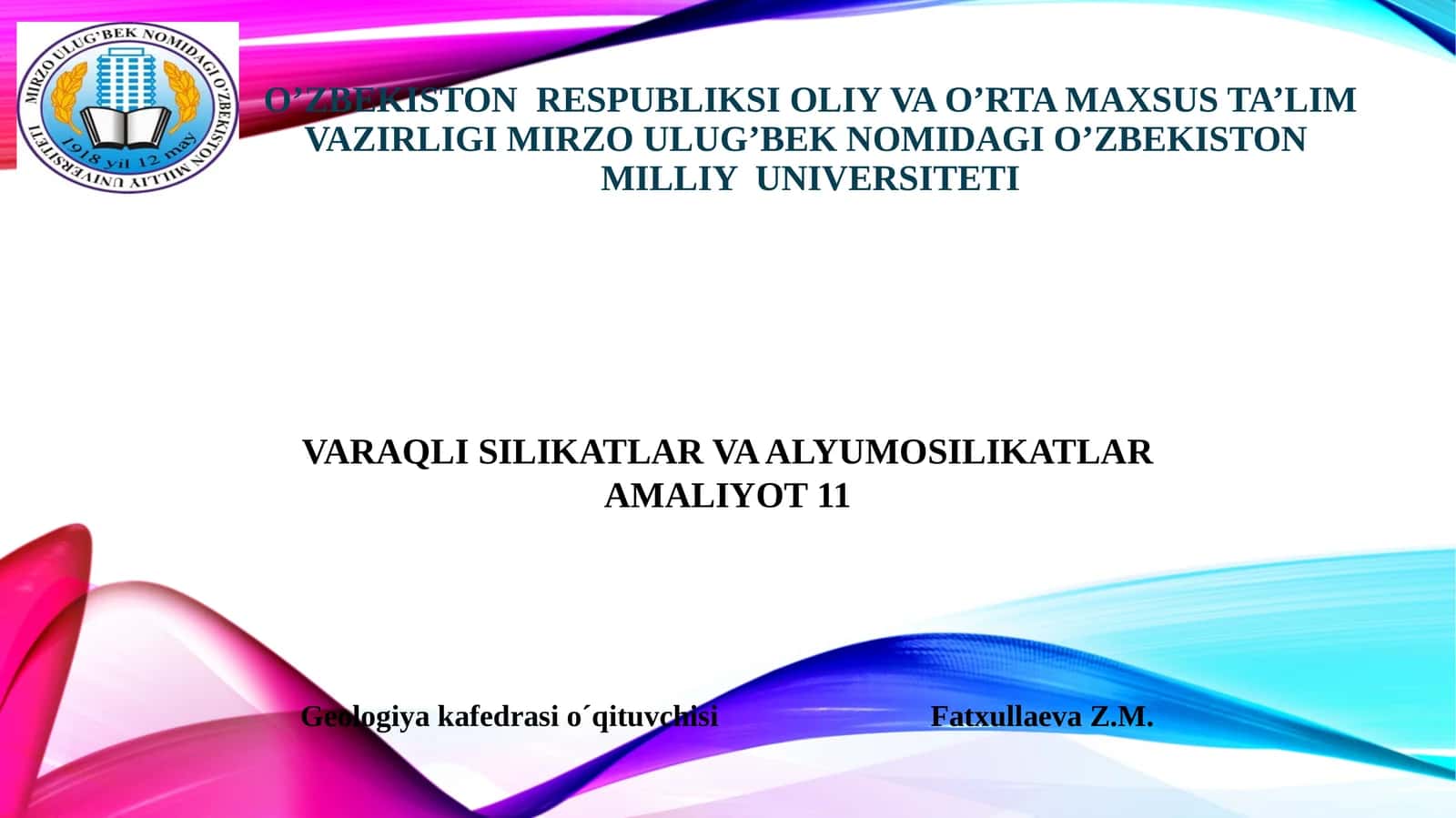 Varaqli silikatlar va alyumosilikatlar 1